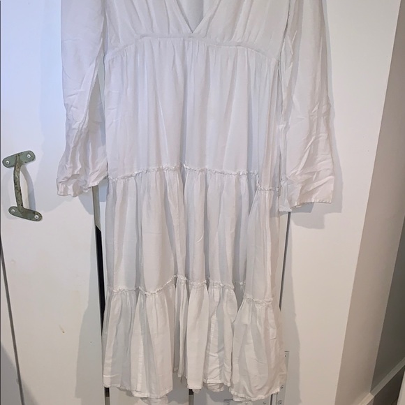 Billabong The Salty Blond White Ruffled Tiered Sundress - Picture 2 of 5